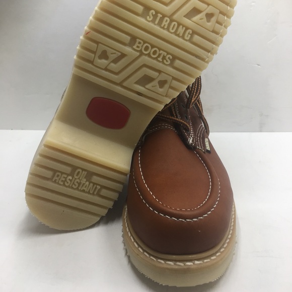 Men’s work lace up boots brown - Picture 2 of 6